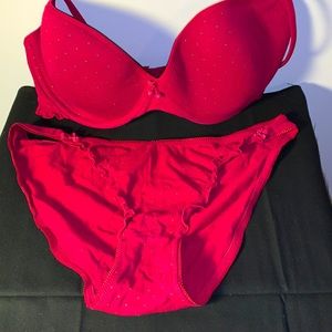 Burgundy Bra and Panty Set by La Senza